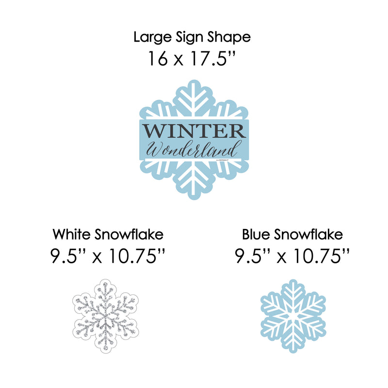 Winter Wonderland - Yard Sign & Outdoor Lawn Decorations - Snowflake Holiday Party & Winter Wedding Yard Signs - Set of 8