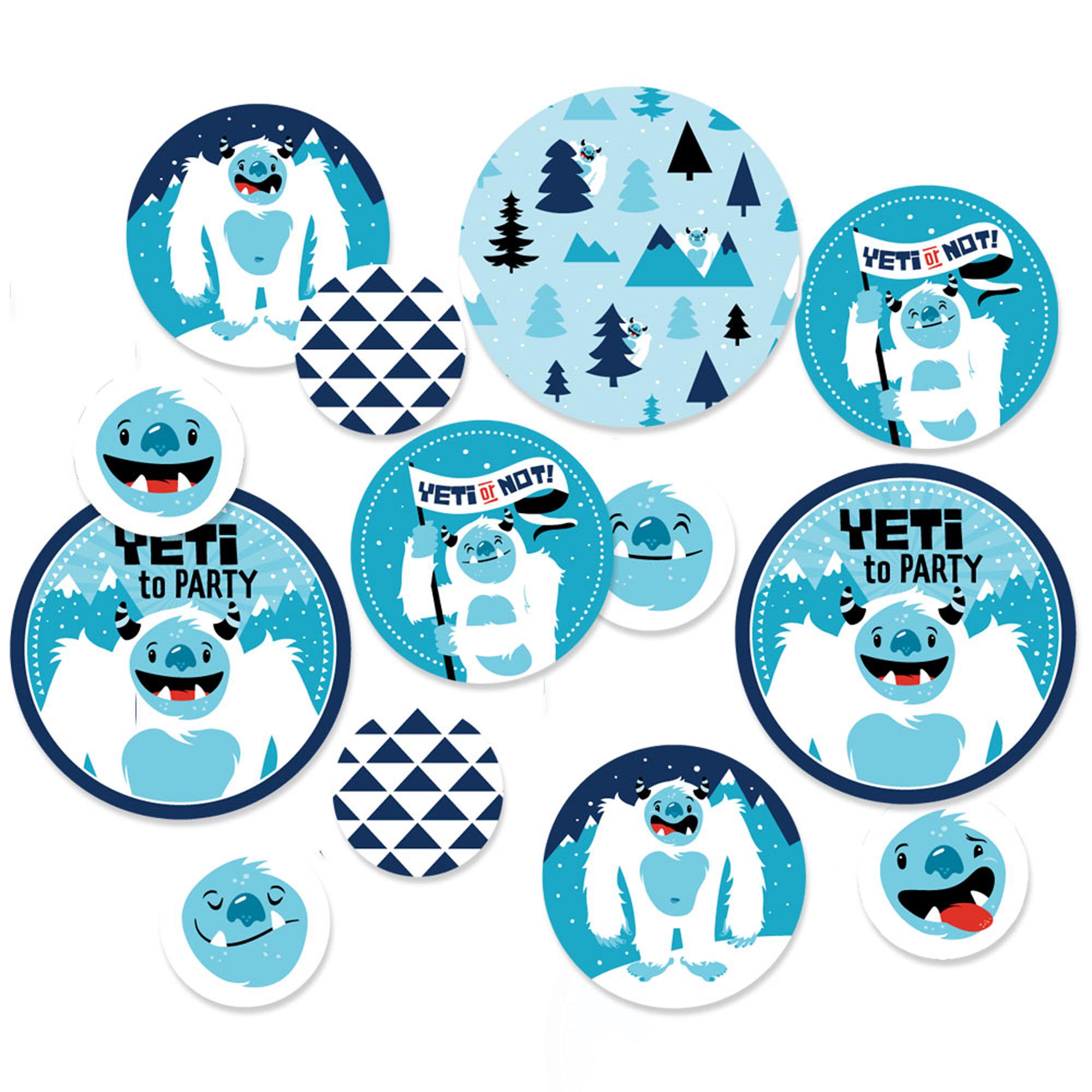 Yeti to Party Abominable Snowman Party or Birthday Party Giant Circl