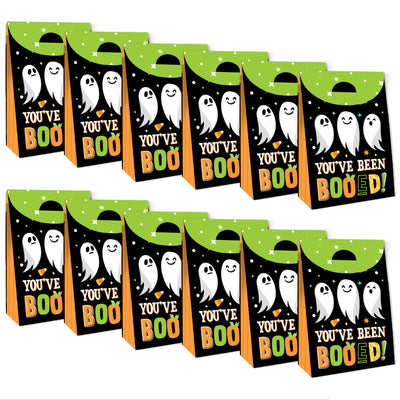 You've Been Booed - Ghost Halloween Gift Favor Bags - Party Goodie Boxes - Set of 12