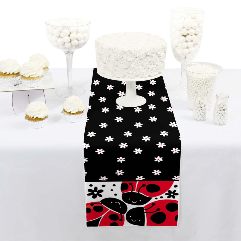 Happy Little Ladybug - Petite Baby Shower or Birthday Party Paper Table Runner - 12" x 60"