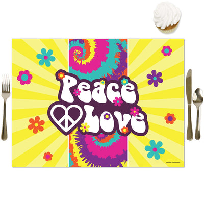 60's Hippie - Party Table Decorations - 1960s Groovy Party Placemats - Set of 16