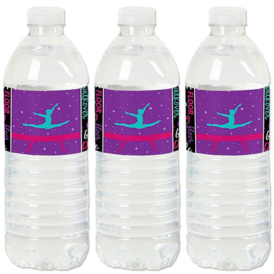 Tumble, Flip & Twirl - Gymnastics - Birthday Party or Gymnast Party Water Bottle Sticker Labels - Set of 20