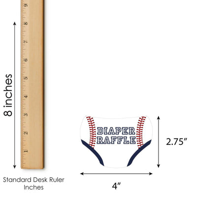 Batter Up - Baseball - Diaper Shaped Raffle Ticket Inserts - Baby Shower Activities - Diaper Raffle Game - Set of 24