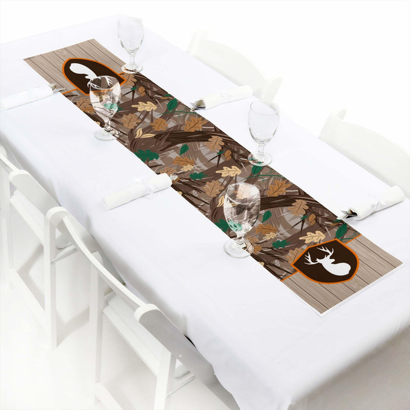 Gone Hunting - Petite Deer Hunting Camo Party Paper Table Runner - 12" x 60"