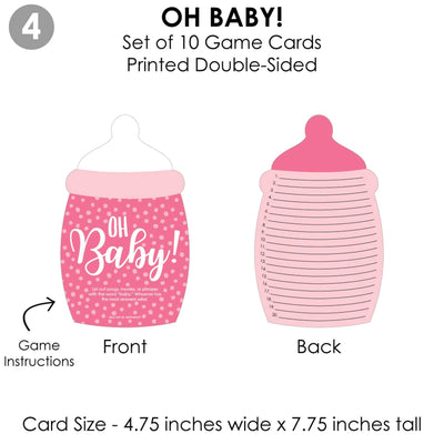 Baby Girl - 4 Pink Baby Shower Games - 10 Cards Each - Who Knows Mommy Best, Mommy or Daddy Quiz, What's in Your Purse and Oh Baby - Gamerific Bundle