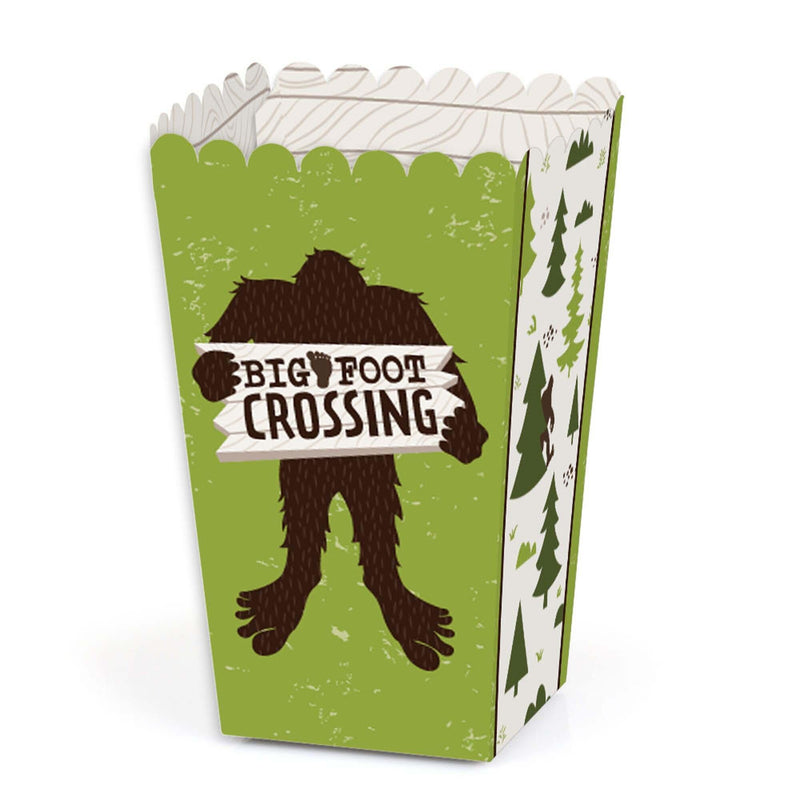 Sasquatch Crossing - Bigfoot Party or Birthday Party Favor Popcorn Treat Boxes - Set of 12