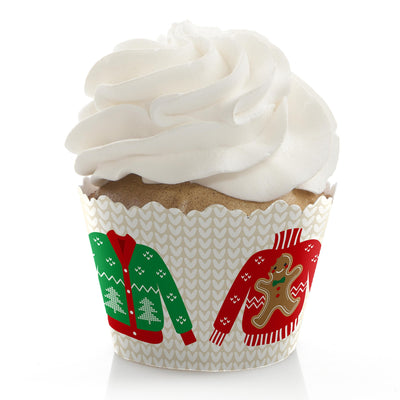Ugly Sweater - Holiday & Christmas Party Decorations - Party Cupcake Wrappers - Set of 12