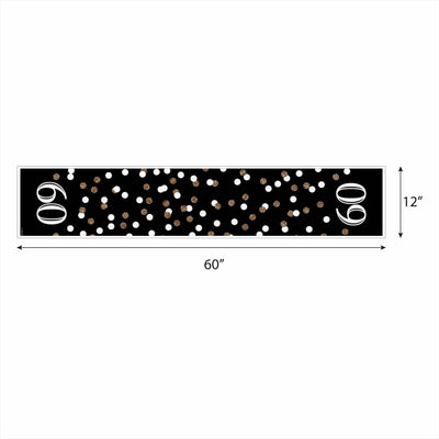 Adult 60th Birthday - Gold - Petite Birthday Party Paper Table Runner - 12" x 60"