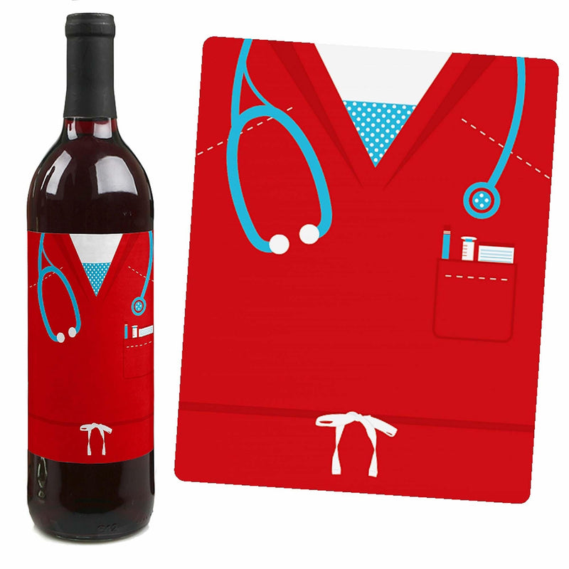 Nurse Graduation - Medical Nursing Graduation Decorations for Women and Men - Wine Bottle Label Stickers - Set of 4