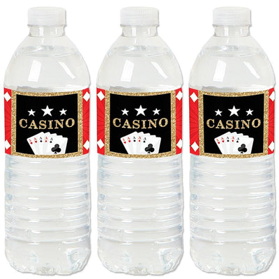 Las Vegas - Casino Party Water Bottle Sticker Labels - Set of 20