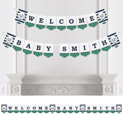 Personalized Par-Tee Time - Golf - Custom Baby Shower Bunting Banner and Decorations - Welcome Baby Custom Name Banner