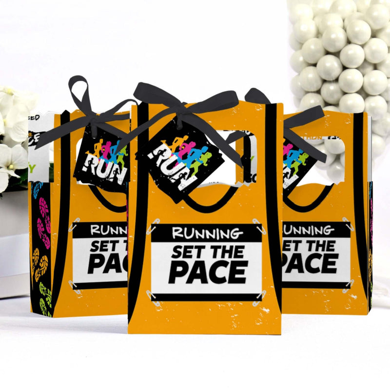 Set the Pace - Running - Track, Cross Country or Marathon Party Favor Boxes - Set of 12