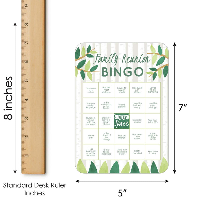 Family Tree Reunion - Bingo Cards and Markers - Family Gathering Party Bingo Game - Set of 18