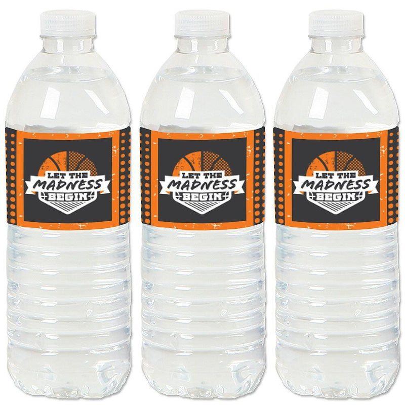 Basketball - Let the Madness Begin - College Basketball Party Water Bottle Sticker Labels - Set of 20
