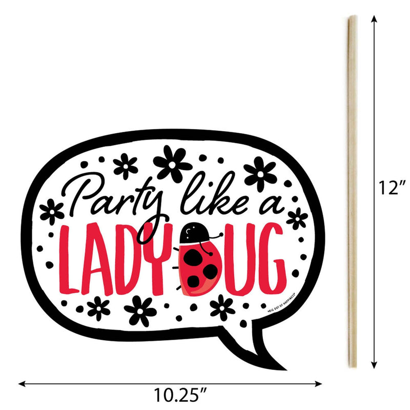 Funny Happy Little Ladybug - 10 Piece Baby Shower or Birthday Party Photo Booth Props Kit
