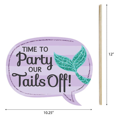 Funny Let's Be Mermaids - 10 Piece Girl Baby Shower Photo Booth Props Kit