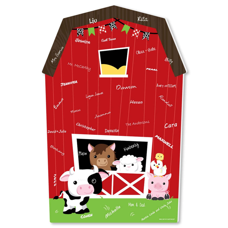 Farm Animals - Barn Guest Book Sign - Barnyard Baby Shower or Birthday Party Guestbook Alternative - Signature Mat