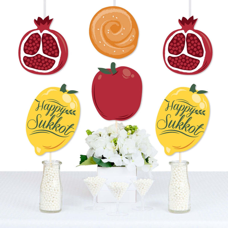 Sukkot - Apple, Pomegranate, Etrog and Challah Decorations DIY Sukkah Jewish Holiday Essentials - Set of 20