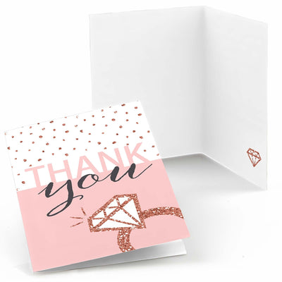 Bride Squad - Rose Gold Bridal Shower or Bachelorette Party Thank You Cards - 8 ct