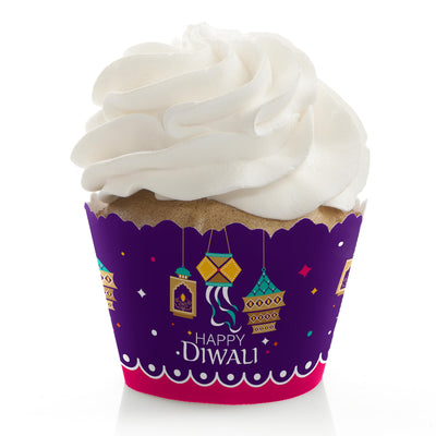 Happy Diwali - Festival of Lights Party Decorations - Party Cupcake Wrappers - Set of 12