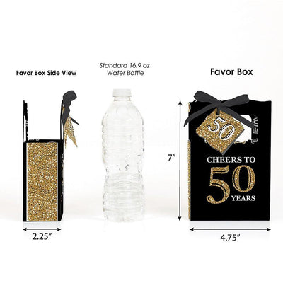 Adult 50th Birthday - Gold - Birthday Party Favor Boxes - Set of 12