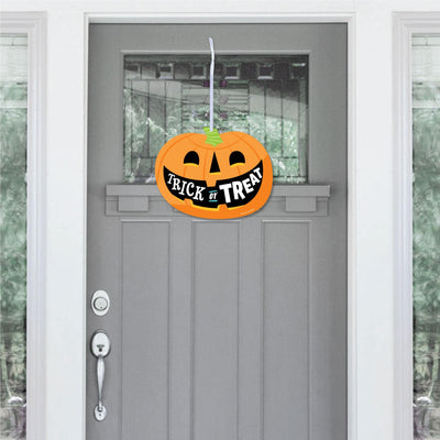 Jack-O'-Lantern Halloween - Hanging Porch Kids Halloween Party Outdoor Decorations - Front Door Decor - 1 Piece Sign