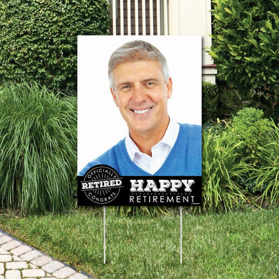 Happy Retirement - Photo Yard Sign - Retirement Party Decorations