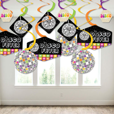 70's Disco - 1970s Disco Fever Party Hanging Decor - Party Decoration Swirls - Set of 40