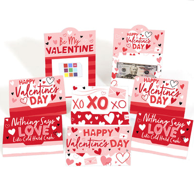 Assorted Happy Valentine's Day - Valentine Hearts Party Money and Gift Card Holders - Set of 8