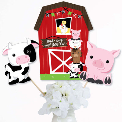 Farm Animals - Barnyard Baby Shower or Birthday Party Centerpiece Sticks - Table Toppers - Set of 15