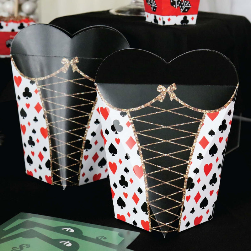 Las Vegas - Casino Party Favors - Gift Heart Shaped Favor Boxes for Women - Set of 12
