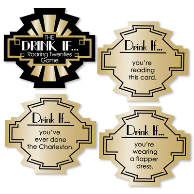 Roaring 20's - Drink If 1920s Art Deco Jazz Party Game - Set of 24