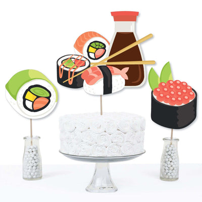 Let's Roll - Sushi - Japanese Party Centerpiece Sticks - Table Toppers - Set of 15