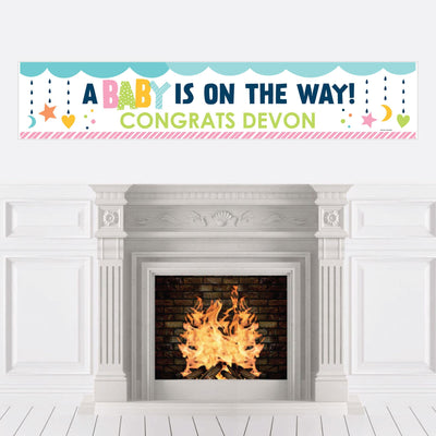 Colorful Baby Shower - Personalized Gender Neutral Baby Shower Banner