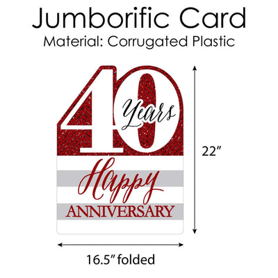 We Still Do - 40th Wedding Anniversary - Happy Anniversary Giant Greeting Card - Big Shaped Jumborific Card - 16.5 x 22 inches