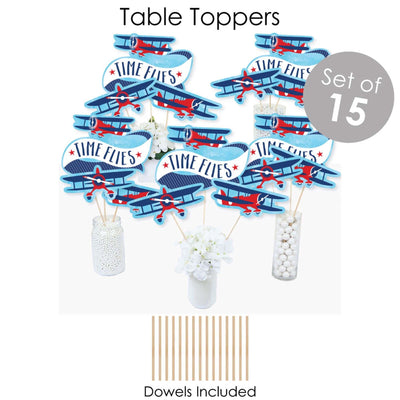Taking Flight - Airplane - Vintage Plane Baby Shower or Birthday Party Supplies - Banner Decoration Kit - Fundle Bundle