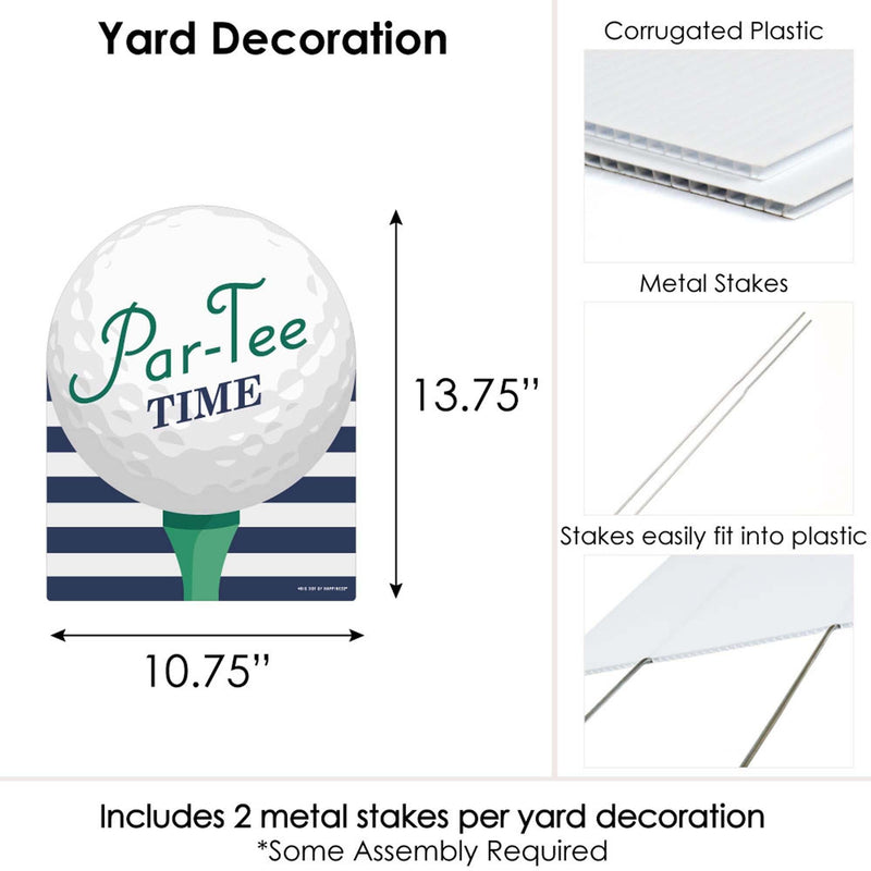 Par-Tee Time - Golf - Outdoor Lawn Sign - Birthday or Retirement Party Yard Sign - 1 Piece