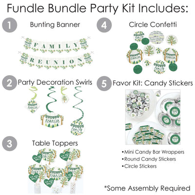 Family Tree Reunion - Family Gathering Party Supplies - Banner Decoration Kit - Fundle Bundle