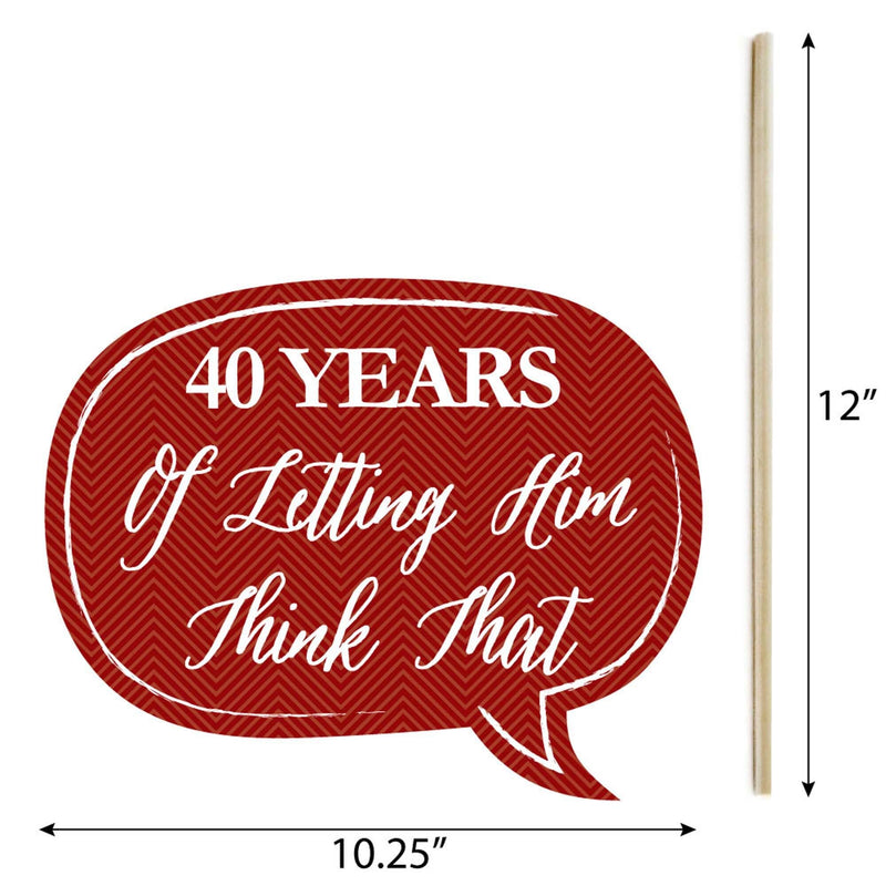 Funny We Still Do - 40th Wedding Anniversary - 10 Piece Anniversary Party Photo Booth Props Kit