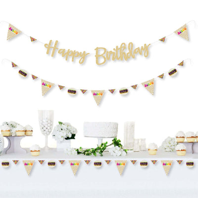 70's Disco - 1970s Disco Fever Birthday Party Letter Banner Decoration - 36 Banner Cutouts and Happy Birthday Banner Letters