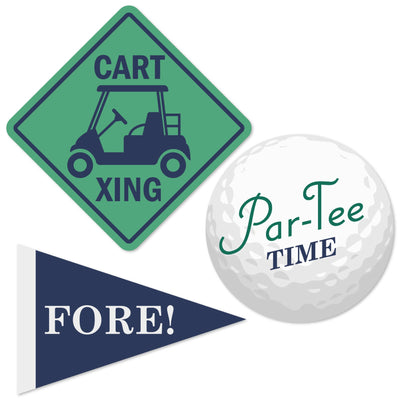 Par-Tee Time - Golf - DIY Shaped Birthday or Retirement Party Cut-Outs - 24 ct