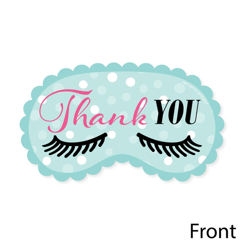 Spa Day - Shaped Thank You Cards - Girls Makeup Party Thank You Note Cards with Envelopes - Set of 12