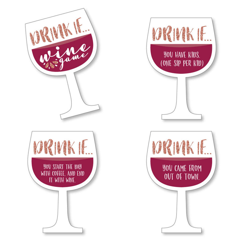 Drink If Game - But First, Wine - Wine Tasting Party Game - Set of 24