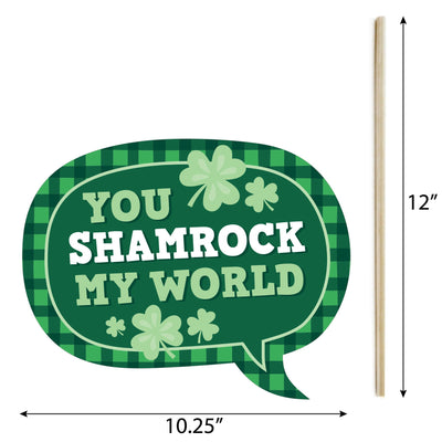 Funny Shamrock St. Patrick's Day - Saint Paddy's Day Party Photo Booth Props Kit - 10 Piece