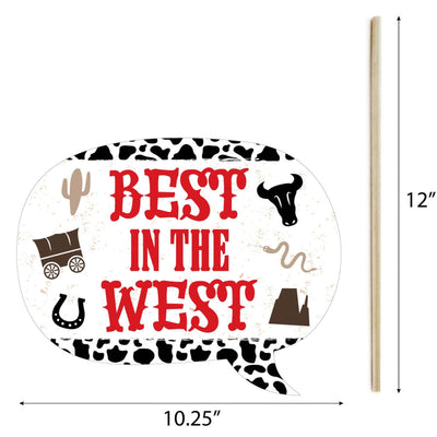 Western Hoedown - Wild West Cowboy Party Photo Booth Props Kit - 20 Count
