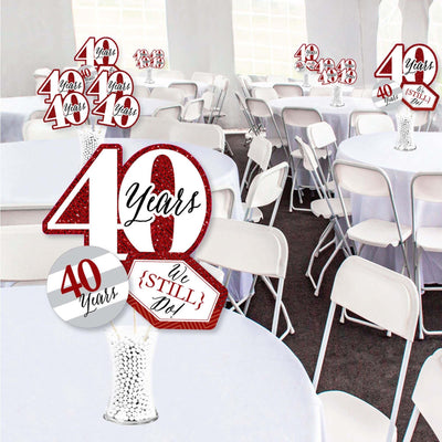 We Still Do - 40th Wedding Anniversary - Anniversary Party Centerpiece Sticks - Showstopper Table Toppers - 35 Pieces