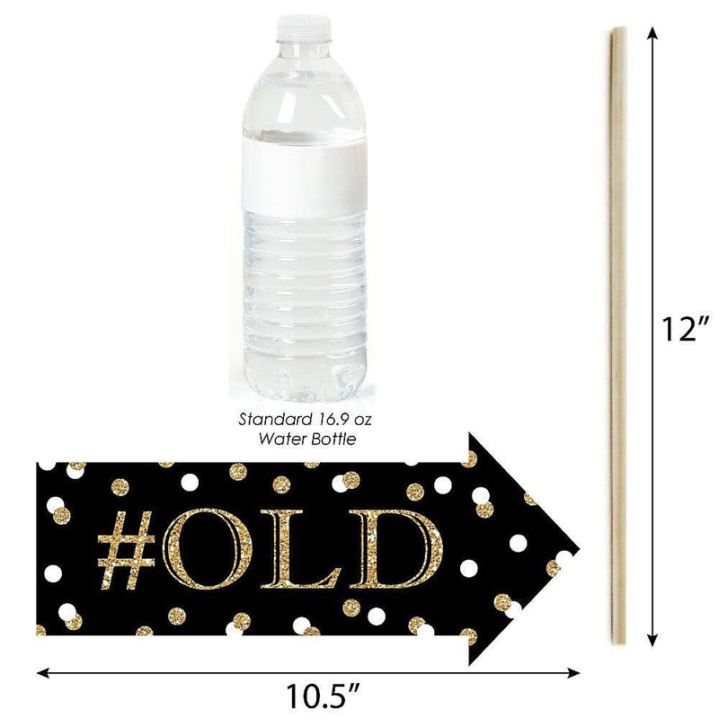 Funny Adult 50th Birthday - Gold - 10 Piece Birthday Party Photo Booth Props Kit