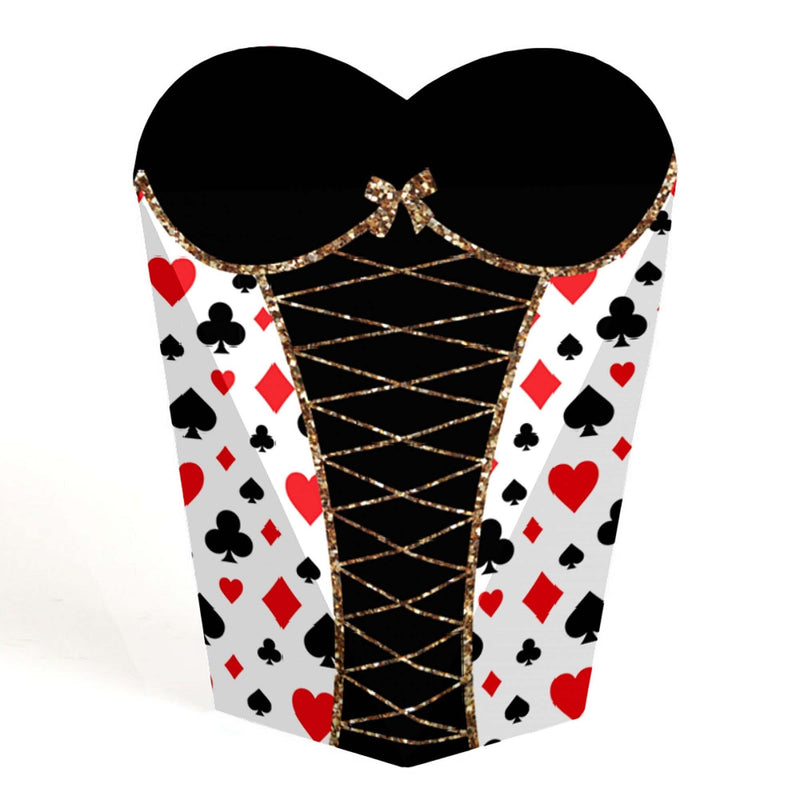 Las Vegas - Casino Party Favors - Gift Heart Shaped Favor Boxes for Women - Set of 12