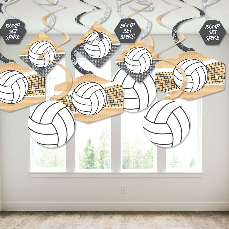 Bump, Set, Spike - Volleyball - Baby Shower or Birthday Party Hanging Decor - Party Decoration Swirls - Set of 40