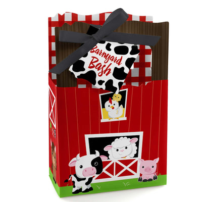 Farm Animals - Baby Shower or Birthday Party Favor Boxes - Set of 12